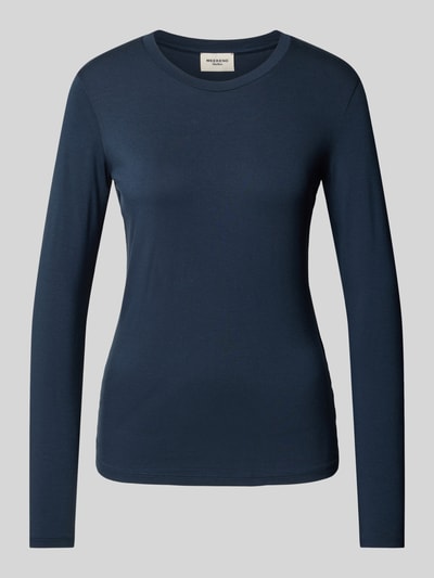 Produktfoto, dunkelblaues Regular Fit Langarmshirt aus Viskose-Mix Modell 'MULTIE' von Max Mara, Damen Langarmshirt von Weekend Max Mara