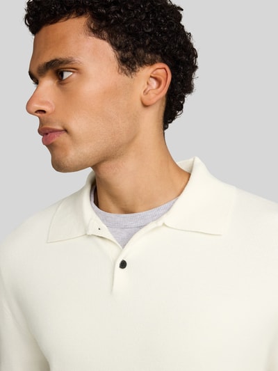 Tom Tailor Denim Regular Fit Poloshirt mit Viskosemix Offwhite 3