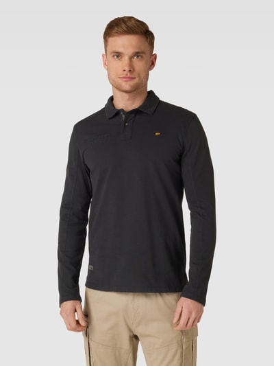 camel active Regular fit poloshirt in design met lange mouwen Antraciet - 4