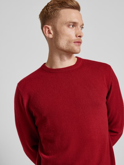 Christian Berg Men Gebreide pullover met ronde hals Roestrood gemêleerd - 3