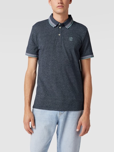 Tom Tailor Poloshirt mit Label-Stitching Dunkelblau 4