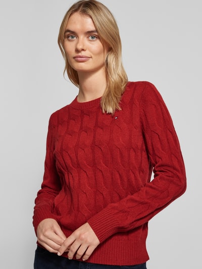 Tommy Hilfiger Strickpullover mit gerippten Abschlüssen Dunkelrot 3