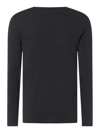 SELECTED HOMME Sweter z bawełną ekologiczną model ‘Rome’ Antracytowy 3