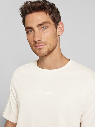 SELECTED HOMME Loose fit T-shirt met ronde hals, model 'BOTANIC FLOWER' Lichtbruin - 3