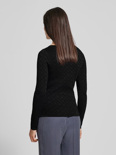 BOSS Gebreide pullover met boothals, model 'Ferenti' Zwart - 5