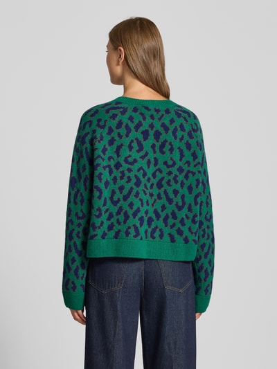 Armedangels Loose fit pullover van zuivere wol, model 'DILIRIAA LEOPAA' Groen - 5