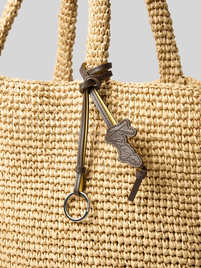 Produktfoto, Handtasche in Flecht-Optik von Kenzo aus naturfarbenem Material mit Logo-Stitching, Schulterriemen und Logo-Detail, Nahaufnahme