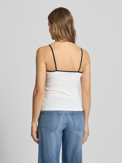 Tommy Jeans Trójkątny top na ramiączkach z mieszanki bawełny, krój slim fit Biały 5
