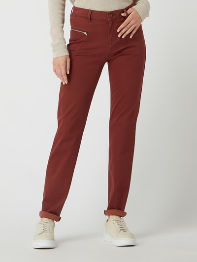 Brax Skinny fit broek met modal, model 'Shakira' Kersenrood - 4