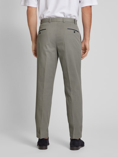 Hiltl Slim fit broek met persplooien, model 'Teaker' Middengrijs - 5