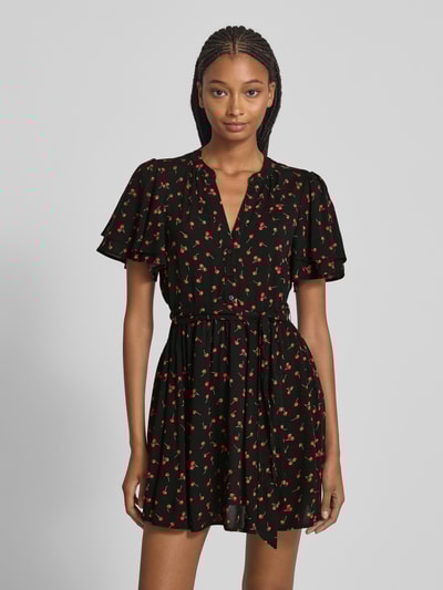 Only Sukienka mini taliowana z wiązanym paskiem model ‘NOVA’ Czarny 4