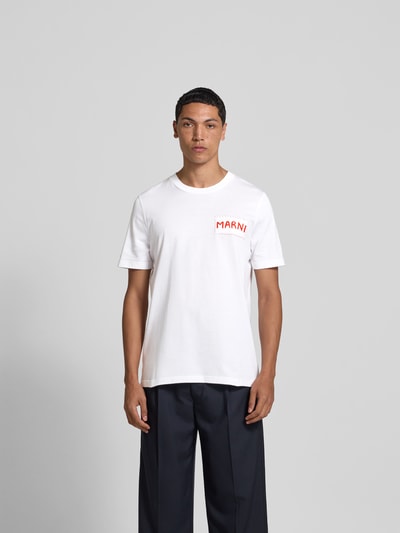 Marni T-Shirt mit Label-Detail Weiss 4