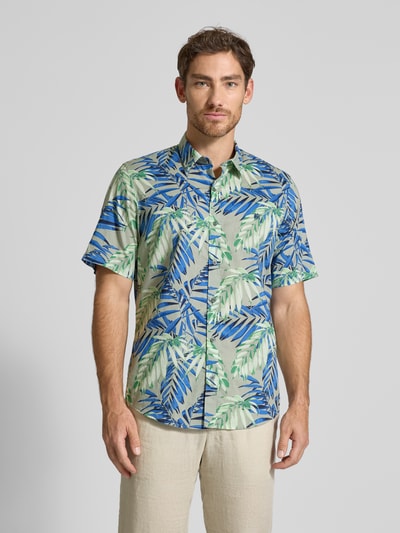 Lerros Regular fit vrijetijdsoverhemd met kentkraag Lindegroen - 4