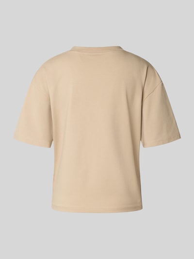 HUGO Pyjamabovendeel met logoprint en ronde hals Beige - 3