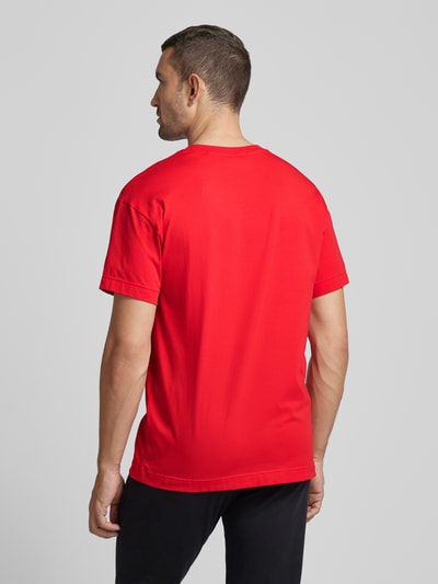 HUGO T-shirt met labelprint, model 'Laze' Rood - 5