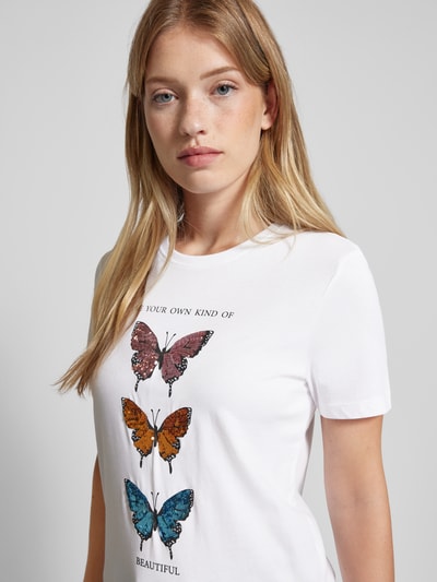 Only T-Shirt mit Statement-Print Weiss 3