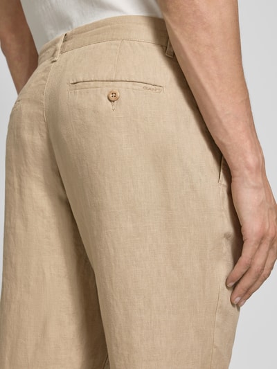 Gant Relaxed Fit Leinenhose mit Tunnelzug Beige 3