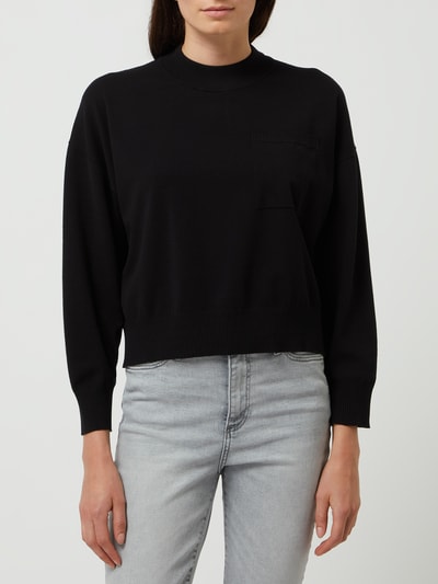 Mango Sweatshirt mit überschnittenen Schultern Modell 'Kobi' Black 4