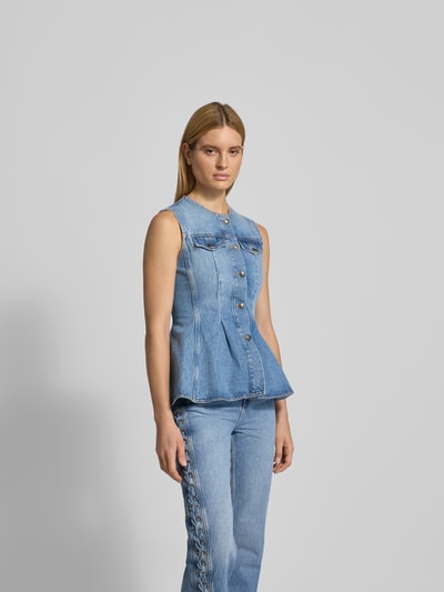 ROTATE Flared Fit Top in Denim-Optik Jeansblau 4