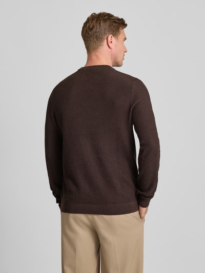 MCNEAL Strickpullover mit gerippten Abschlüssen Schoko Melange 5