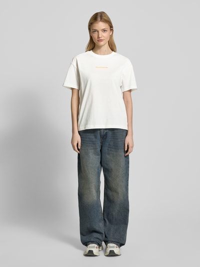 Marc O'Polo Denim Oversized T-Shirt mit Label-Print Weiss 1