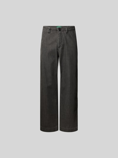 Produktfoto, Relaxed Fit Jeans aus Baumwoll-Mix von ANNARR in dunklem Grau, 5-Pocket-Design, weites Bein, glatte Struktur, Herren Jeans