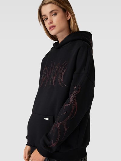 REVIEW Hoodie mit TECHNO Print Black 3