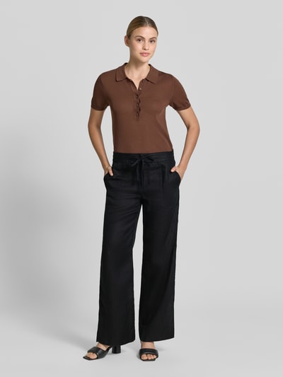 Lauren Ralph Lauren Regular Fit Weite Hose aus reinem Leinen Dunkelblau 1