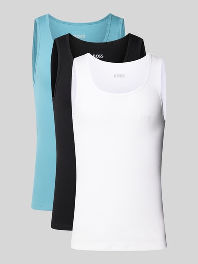 BOSS Regular Fit Tank Top aus reiner Baumwolle im 3er-Pack Hellblau 1