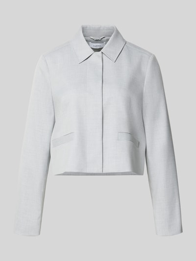 comma Regular fit blazer met paspelzakken Zilver - 2