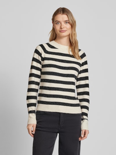 Vero Moda Weicher Langarm Pullover mit Rundhalsausschnitt Modell 'DOFFY' Offwhite 4