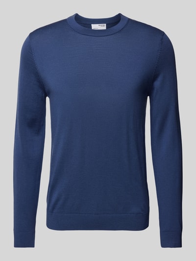 SELECTED HOMME Strickpullover mit gerippten Abschlüssen Modell 'TRAY' Blau 1