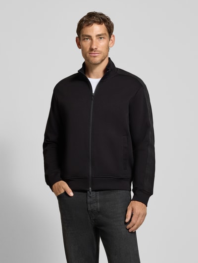 Armani Exchange Regular Fit Sweatjacke aus Baumwoll-Mix Modell 'Felpa' Black 4