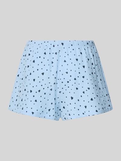 Jake*s Casual Szorty od piżamy w kroju relaxed fit z nadrukiem z motywem na całej powierzchni Jasnoniebieski 3