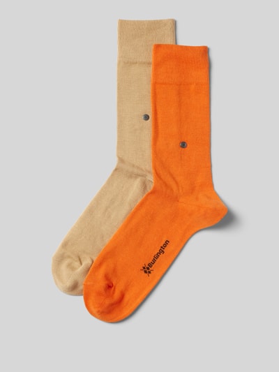 Burlington Socken mit Label-Applikation Modell 'E.day' im 2er-Pack Orange 1