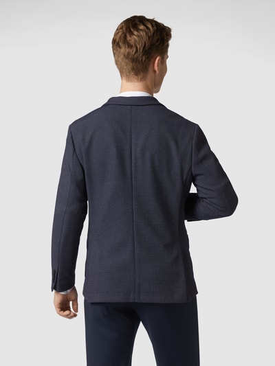 SELECTED HOMME Slim Fit 2-Knopf-Sakko mit Webmuster aus Jersey Blau 5