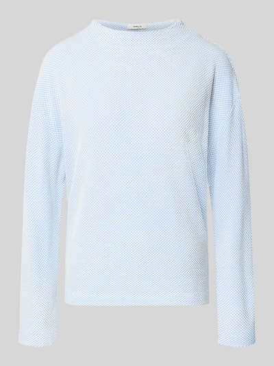 Produktfoto, hellblaues Relaxed Fit Sweatshirt mit Stehkragen Modell 'Serata' von Opus, Viskose-Mix, feines Strukturmuster