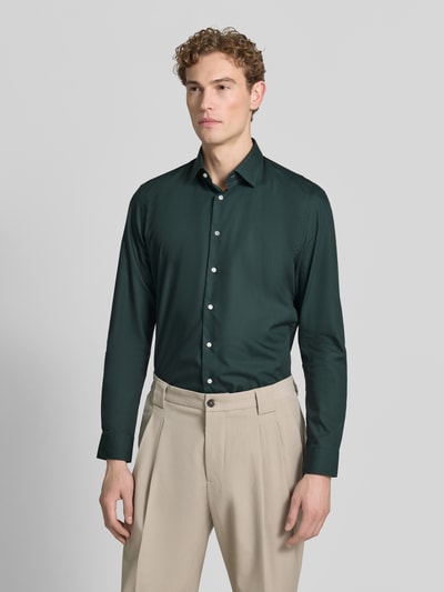 Jake*s Slim Fit Business-Hemd mit Kentkragen Dunkelgruen 4