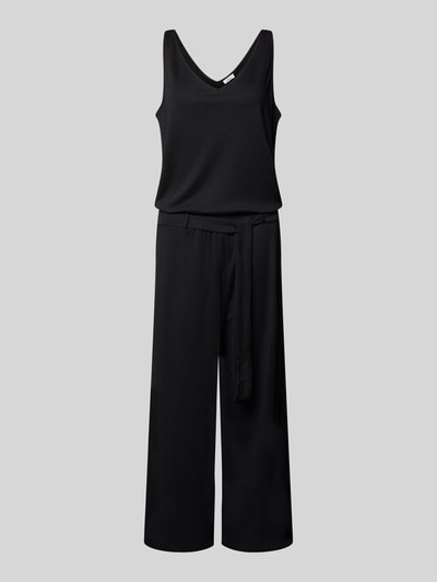 s.Oliver RED LABEL Regular Fit Jumpsuit mit Bindegürtel aus Baumwoll-Mix BLACK 2