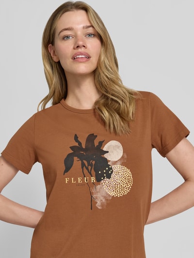 Soyaconcept T-Shirt mit Motiv-Print Modell 'RINA' Mittelbraun 3