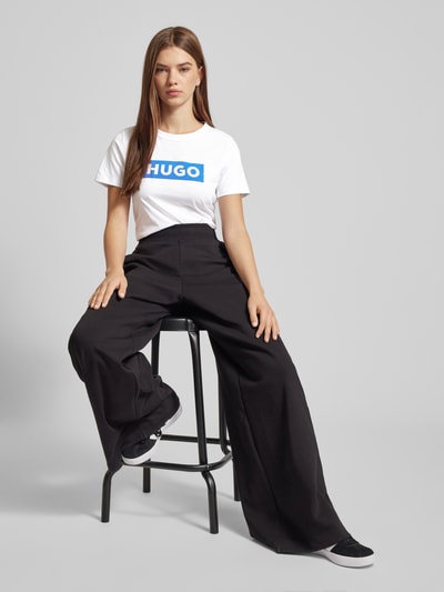 Hugo Blue T-Shirt mit Label-Print Weiss 1