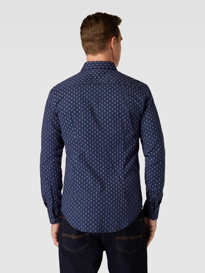 Esprit Collection Slim fit vrijetijdsoverhemd met all-over motief Marineblauw - 5