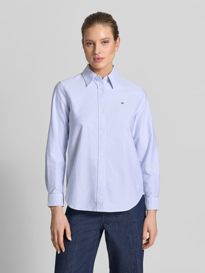 Tommy Hilfiger Relaxed Fit Hemdbluse aus reiner Baumwolle Hellblau 4