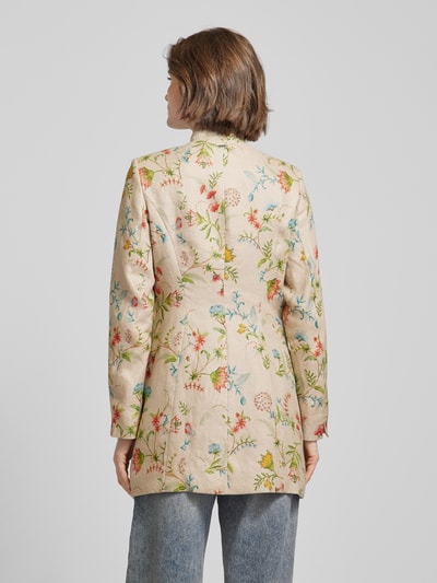 WHITE LABEL Leinenlongblazer mit floralem Print Sand 5