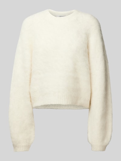 Gestuz Gebreide pullover met extra brede schouders, model 'Sabi' Offwhite - 2