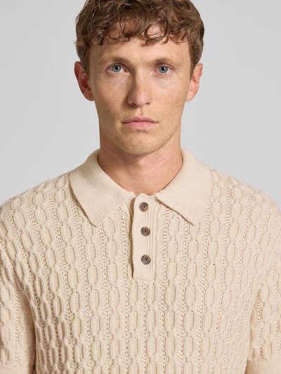 Les Deux Regular Fit Poloshirt mit Knopfleiste Modell 'Garrett' Sand 3