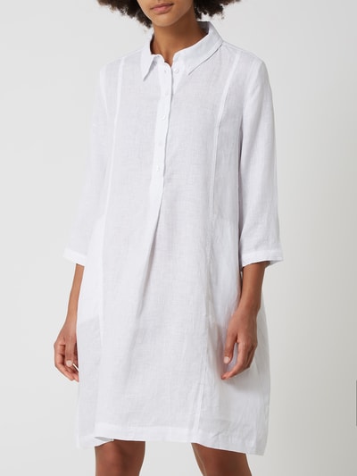 Someday Sukienka lniana z krótką listwą guzikową model ‘Quyny’ Biały 4
