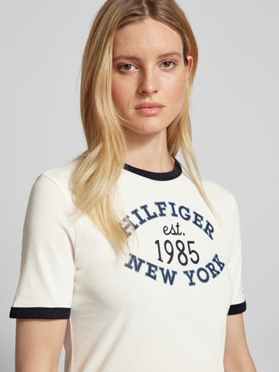 Tommy Hilfiger T-shirt met labelprint, model 'VARSITY RINGER' Wit - 3