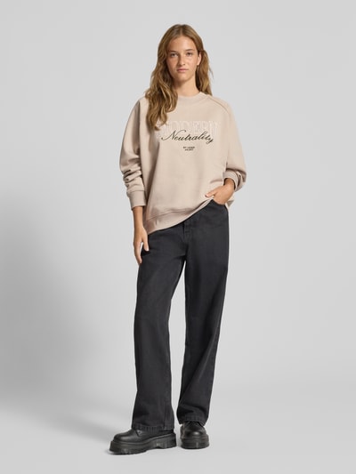 LeGer by Lena Gercke Oversized sweatshirt met ribboorden, model 'Maxime' Beige - 1