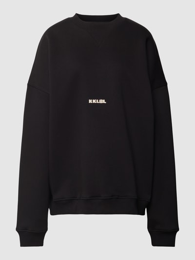 Karo Kauer Oversized sweatshirt met labelstitching, model 'Sold Out' Zwart - 2